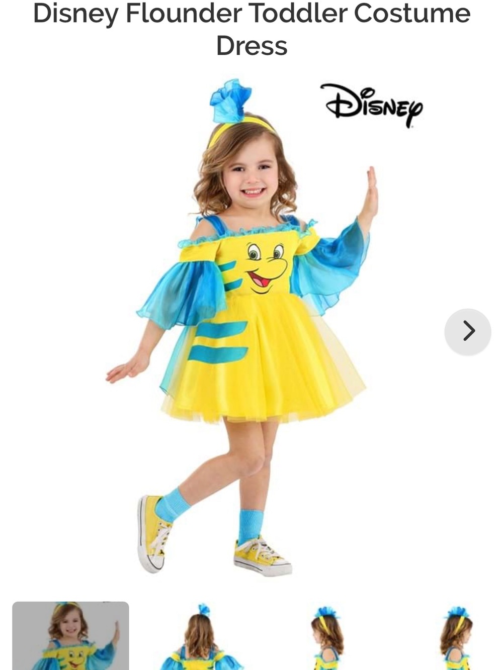 Disney Toddler Flounder Costume 4T